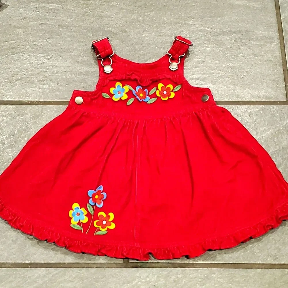 Vintage Samara 2T Corduroy overall dress